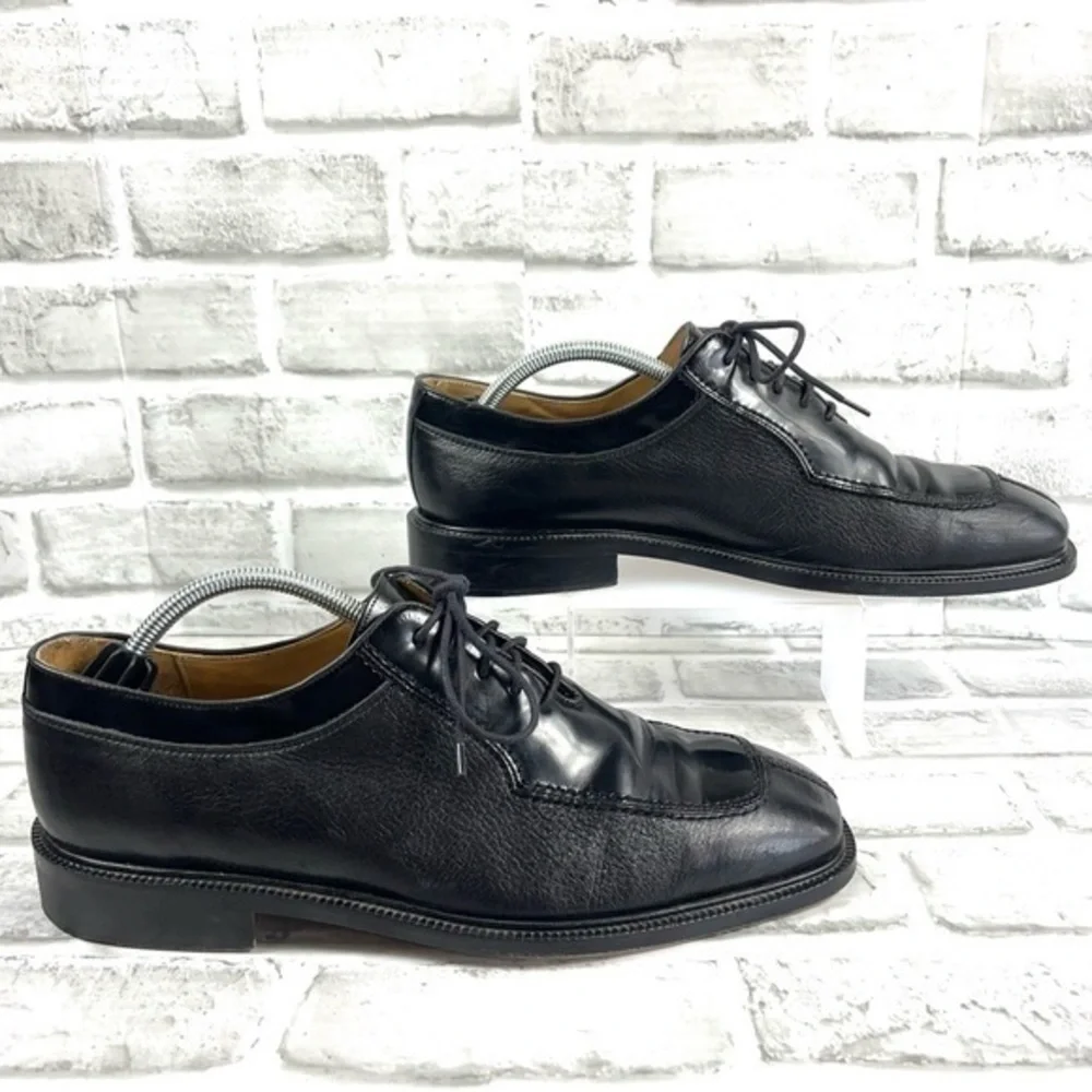 San Remo Made in Italy Black Leather Men's 10.5 Oxford Dress Shoes